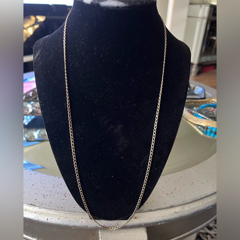 Elegant gold plated 925 Italy cuban link 30 inch chain👀